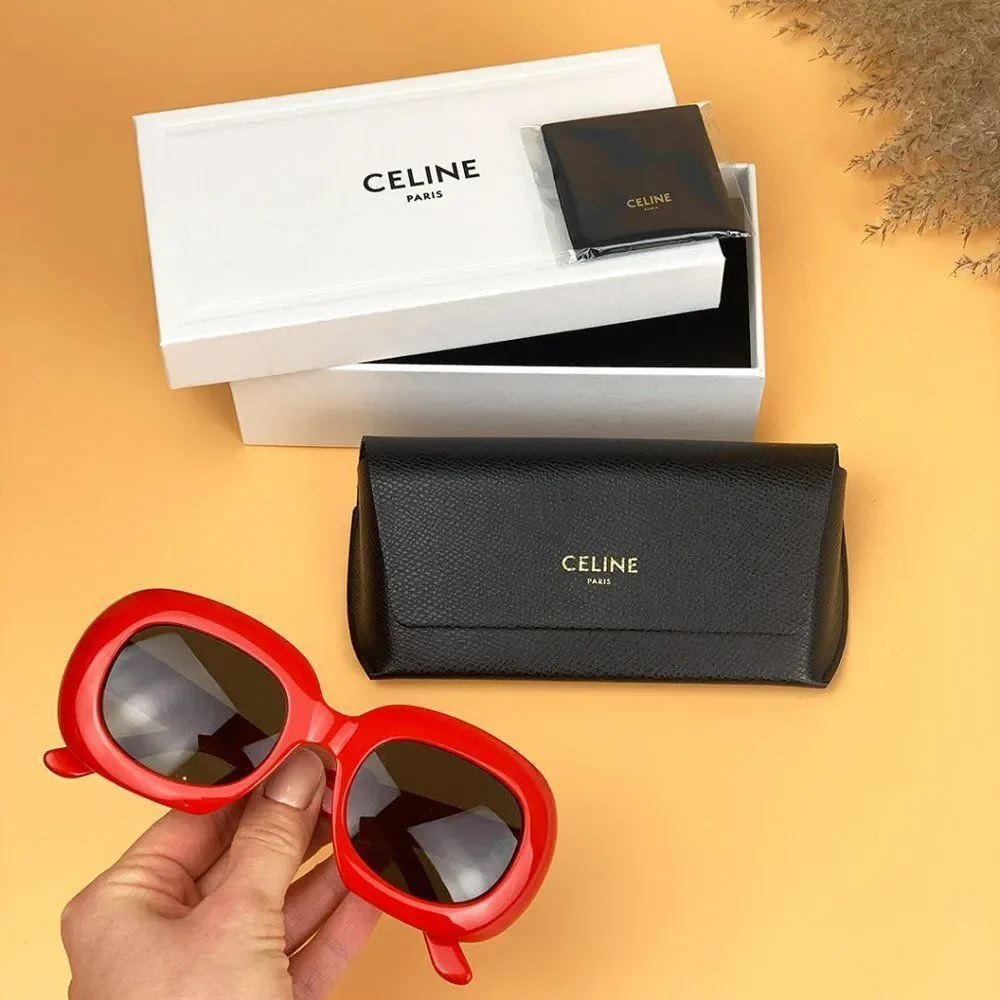 Celine CL40070Iâ66N BRAND NEW Sunglasses Square Red Grey Women - Picture 9 of 9
